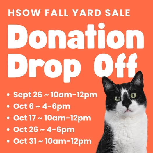 Yard Sale Fall 2026 Drop Off Dates